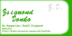 zsigmond donko business card